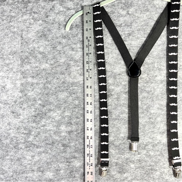 “I Moustache You” Suspenders “Y” Style Swag 1” Wide Clip-On Fun Unisex Stretch - Picture 13 of 14